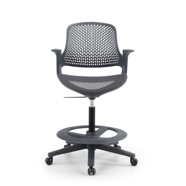 sgabello ergonomico antracite dorian rete transpirante braccioli fissi 5