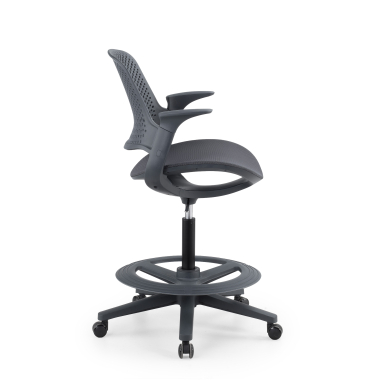 sgabello ergonomico antracite dorian rete transpirante braccioli fissi 3