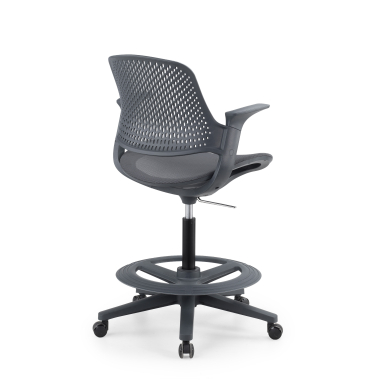 sgabello ergonomico antracite dorian rete transpirante braccioli fissi 8
