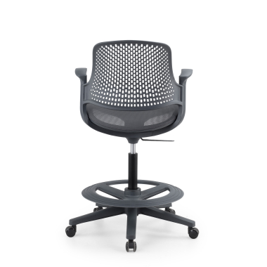sgabello ergonomico antracite dorian rete transpirante braccioli fissi 10