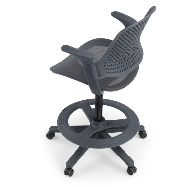 sgabello ergonomico antracite dorian rete transpirante braccioli fissi 11