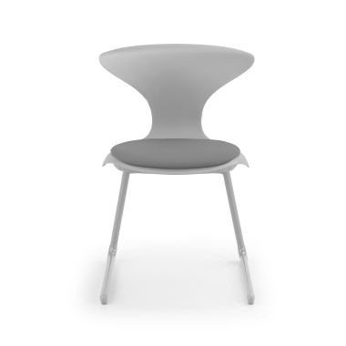 sedia con ribaltina grigio struttura base a slitta di plastica senza braccioli 3