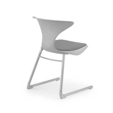 sedia con ribaltina grigio struttura base a slitta di plastica senza braccioli 8