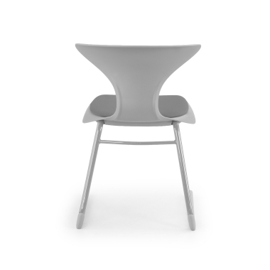 sedia con ribaltina grigio struttura base a slitta di plastica senza braccioli 5