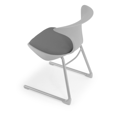 sedia con ribaltina grigio struttura base a slitta di plastica senza braccioli 9