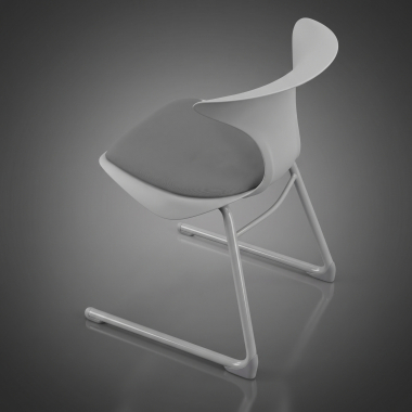 sedia con ribaltina grigio struttura base a slitta di plastica senza braccioli 10