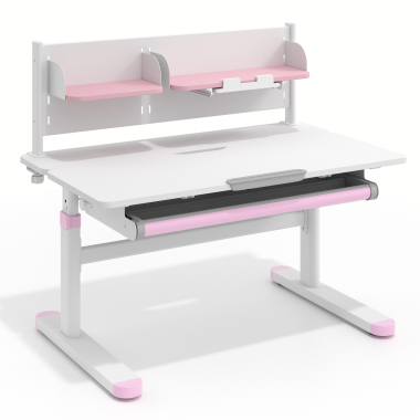 scrivania per adolescenti bianco rosa ergokid 1