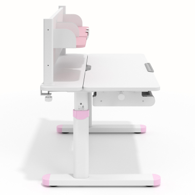 scrivania per adolescenti bianco rosa ergokid 3