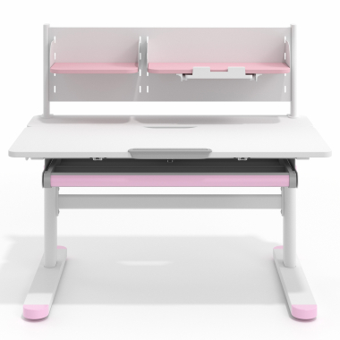 scrivania per adolescenti bianco rosa ergokid 4