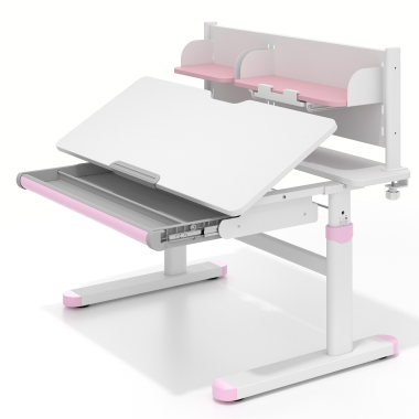 scrivania per adolescenti bianco rosa ergokid 12