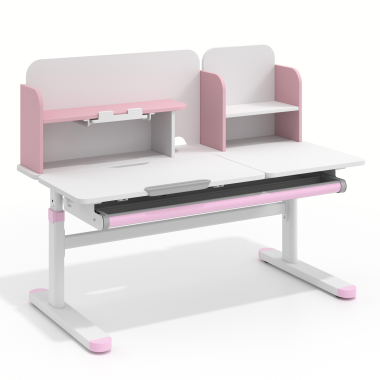 scrivania per adolescenti bianco rosa ergokid 1