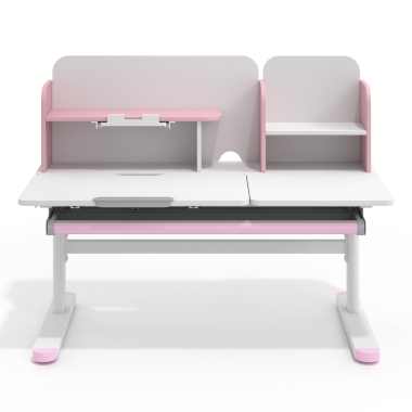 scrivania per adolescenti bianco rosa ergokid 3