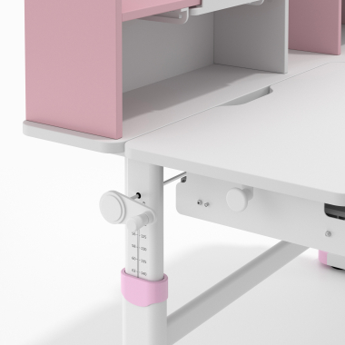 scrivania per adolescenti bianco rosa ergokid 13