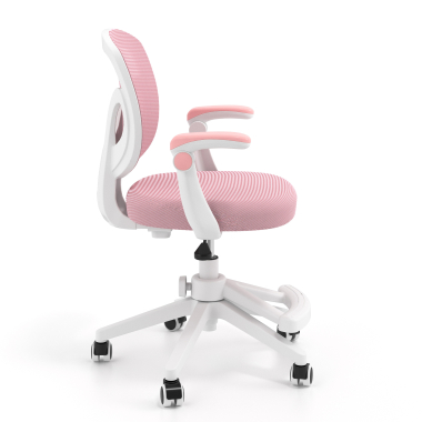 sedia scrivania per bambini rosa kiddo tessuto braccioli ribaltabili poggiapiedi estensibile 4