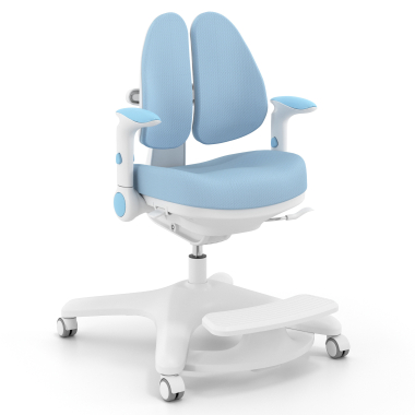 sedia scrivania per bambini blu ergoduo tessuto braccioli regolabili 2d poggiapiedi estensibile 1