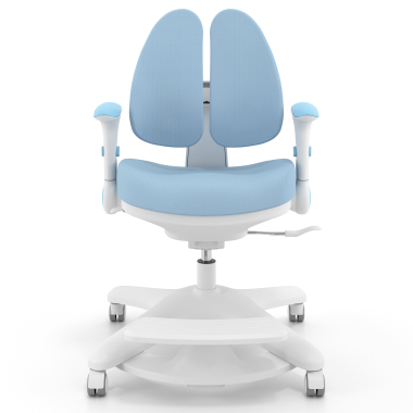 sedia scrivania per bambini blu ergoduo tessuto braccioli regolabili 2d poggiapiedi estensibile 3