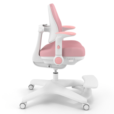 sedia scrivania per bambini rosa ergoduo tessuto braccioli regolabili 2d poggiapiedi estensibile 4