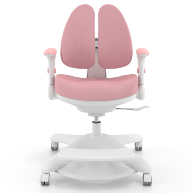 sedia scrivania per bambini rosa ergoduo tessuto braccioli regolabili 2d poggiapiedi estensibile 3