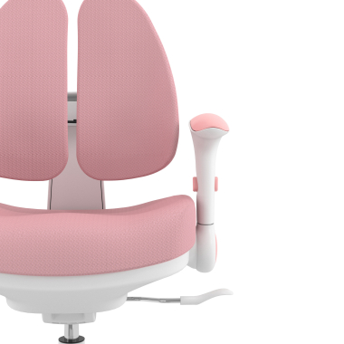 sedia scrivania per bambini rosa ergoduo tessuto braccioli regolabili 2d poggiapiedi estensibile 5