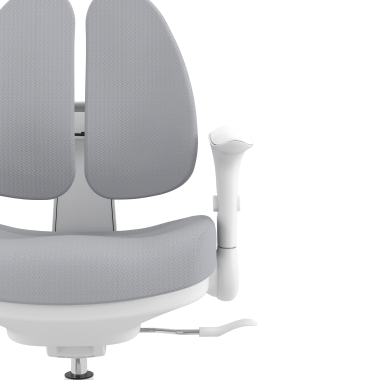 sedia scrivania per bambini grigio ergoduo tessuto braccioli regolabili 2d poggiapiedi estensibile 5