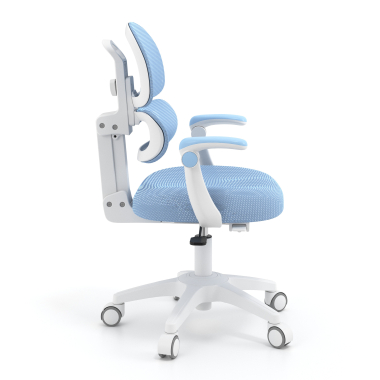 sedia scrivania per bambini blu smartfit tessuto braccioli regolabili 2d 3
