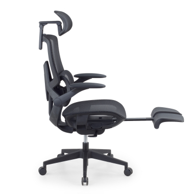 sedia ergonomica nero halo z3 rete transpirante braccioli regolabili 4d supporto lombare poggiatesta poggiapiedi estensibile 12