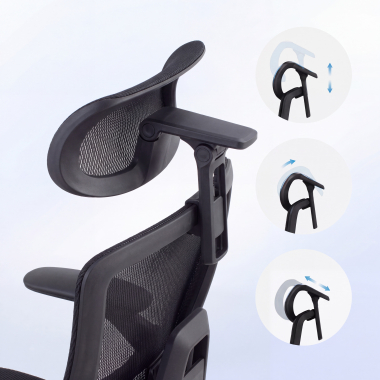 sedia ergonomica nero halo z3 rete transpirante braccioli regolabili 4d supporto lombare poggiatesta poggiapiedi estensibile 9