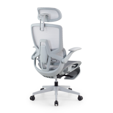 sedia ergonomica bianco grigio halo z3 rete transpirante braccioli regolabili 4d supporto lombare poggiatesta poggiapiedi estensibile 11