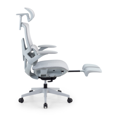 sedia ergonomica bianco grigio halo z3 rete transpirante braccioli regolabili 4d supporto lombare poggiatesta poggiapiedi estensibile 12
