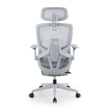 sedia ergonomica bianco grigio halo z3 rete transpirante braccioli regolabili 4d supporto lombare poggiatesta poggiapiedi estensibile 8
