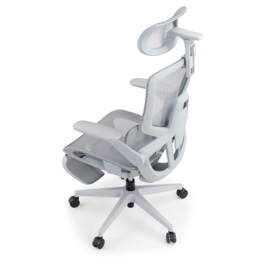 sedia ergonomica bianco grigio halo z3 rete transpirante braccioli regolabili 4d supporto lombare poggiatesta poggiapiedi estensibile 14