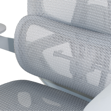 sedia ergonomica bianco grigio halo z3 rete transpirante braccioli regolabili 4d supporto lombare poggiatesta poggiapiedi estensibile 9