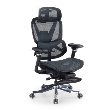 sedia ergonomica nero glide ultra rete transpirante braccioli regolabili 5d supporto lombare poggiatesta poggiapiedi estensibile 1