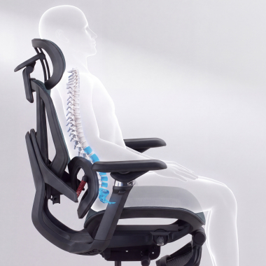 sedia ergonomica nero glide ultra rete transpirante braccioli regolabili 5d supporto lombare poggiatesta poggiapiedi estensibile 9