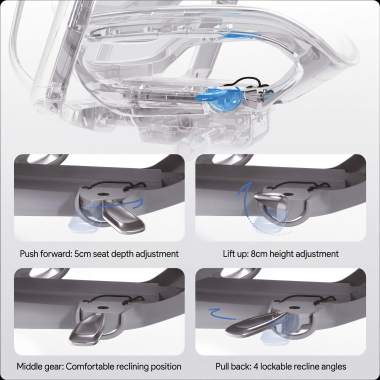 sedia ergonomica nero glide ultra rete transpirante braccioli regolabili 5d supporto lombare poggiatesta poggiapiedi estensibile 12