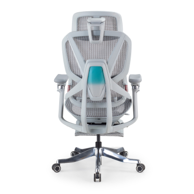 sedia ergonomica bianco grigio glide ultra rete transpirante braccioli regolabili 5d supporto lombare poggiatesta poggiapiedi estensibile 5