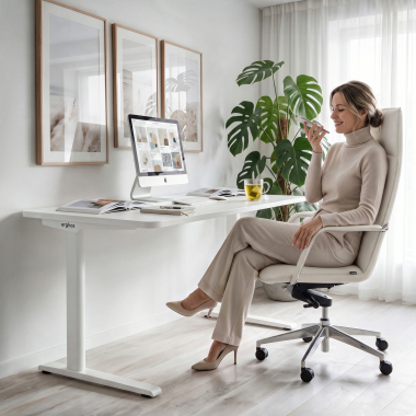 scrivania ufficio bianco warm white struttura bianca 2