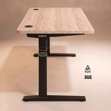 scrivania ufficio nero flax oak struttura bianca 8