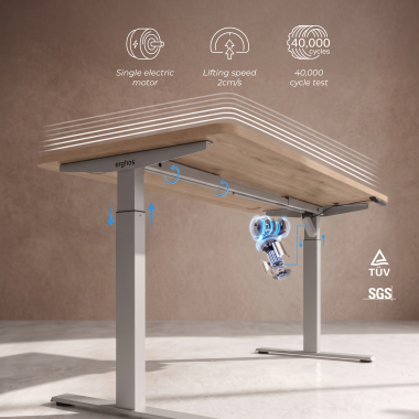 scrivania regolabile in altezza aluminio warm white erghos go 4