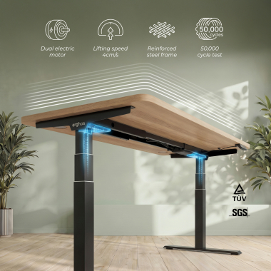 scrivania regolabile in altezza nero warm white erghos pro 4