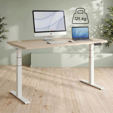 scrivania regolabile in altezza bianco red oak erghos pro 6