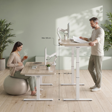 scrivania regolabile in altezza bianco flax oak erghos pro 7