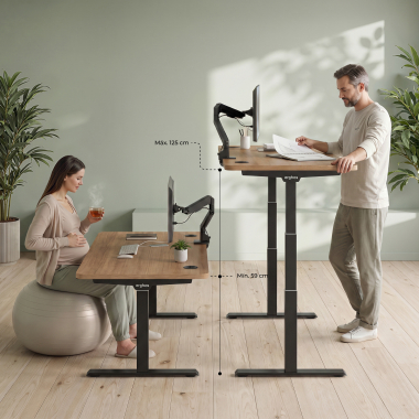 scrivania regolabile in altezza nero warm white erghos pro 7