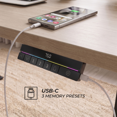 scrivania regolabile in altezza nero red oak erghos icon 5