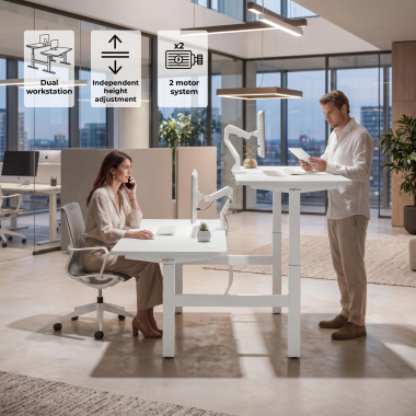 scrivania regolabile in altezza bianco red oak erghos go 3
