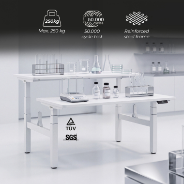 scrivania regolabile in altezza bianco pure black erghos pro 7