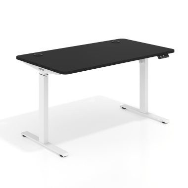 scrivania regolabile in altezza bianco pure black erghos go 1