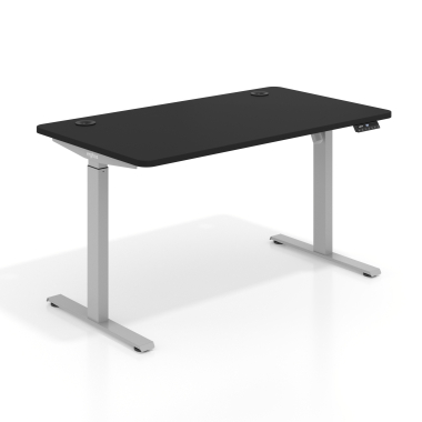 scrivania regolabile in altezza aluminio pure black erghos go 1