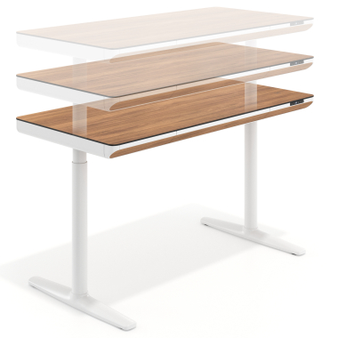 scrivania regolabile in altezza bianco light walnut nolan 4