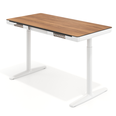 scrivania regolabile in altezza bianco light walnut nolan 9